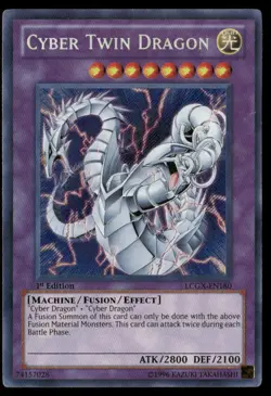 Cyber Twin Dragon Legendary Collection 2 LCGX-EN180 Secret Rare Yugioh LP - Image 1