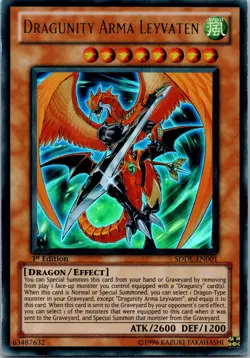 Yugioh Dragunity Arma Leyvaten SDDL-EN001 1st Edition Ultra Rare NM - Image 1