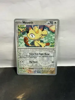 Meowth Common Reverse Holo Scarlet & Violet 151 Pokemon TCG Card 052/165 - Image 1