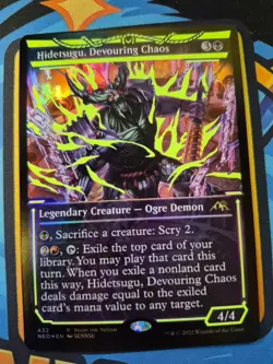 Hidetsugu, Devouring Chaos [Neon Yellow Foil] Magic: The Gathering - Image 1