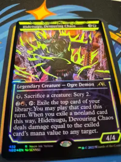Hidetsugu, Devouring Chaos [Neon Yellow Foil] Magic: The Gathering - Image 2