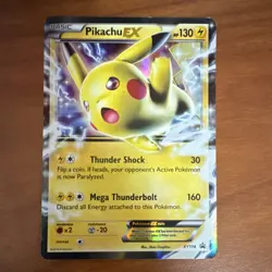 Pokemon Pikachu EX Promo Holo XY174 130 HP Thunder Shock Mega Thunderbolt - Image 1
