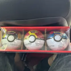 Pokemon TCG Poke Ball Tin 3-Pack Bundle Sealed Brand New (9 Packs Total) - Image 1