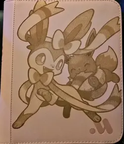 Pokemon Engraved 4 Pocket Sylveon & Eevee Top Loader Binder - Image 1