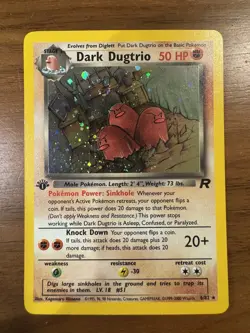 Dark Dugtrio 6/82 - Holo Rare - 1st Edition Pokemon - *SWIRL* 🌀 - Image 1