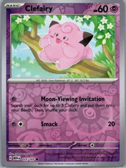 Clefairy 035/165 Common 151 Pokemon Reverse Holo Near Mint - Image 1