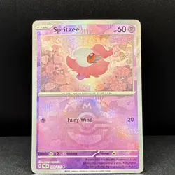 Pokemon Spritzee Master Ball Pattern 038/131 Prismatic Evolutions Holo 60 HP - Image 1