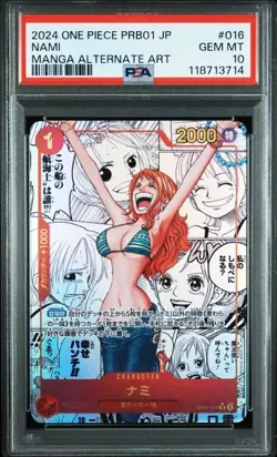 Carte One piece Gradee nami - psa 10 - manga alternate art 016 - - jp - Image 1