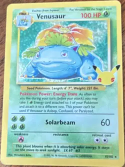 Venusaur 25th Anni Celebration 15/102 Base Set Holo Pokemon TCG Card English - Image 1