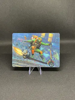 MTG Michelangelo On The Scene Art Card (Gold-Stamped Signature) TMNT Signed - Image 1