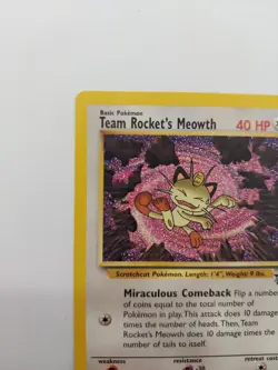 Pokemon Team Rocket’s Meowth Promo Black Star Card #18 - Creases - Clean Front - Image 2