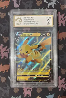 CGA 9 Pikachu V Tins 2020 SWSH063 Black Star Promo Holo Sword Shield Pokemon TCG - Image 3