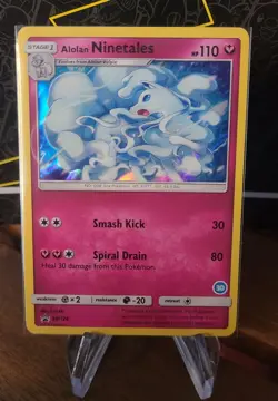 Alolan Ninetales SM128 Holo Black Star Promo 2018 Pokemon Card NM - Image 1
