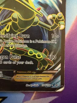 Pokemon Rayquaza EX Ultra Rare Full Art Holo Card Roaring Skies 104/108 - Image 2