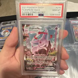 Pokemon TCG 2021 Fusion Strike Espeon VMAX 270/264 Alt Art Secret PSA 10 - Image 1