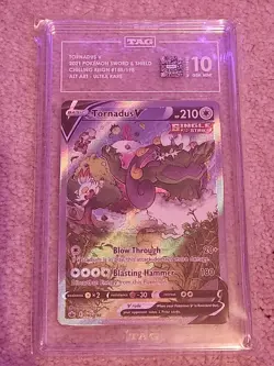 2021 Pokemon Chilling Reign Tornadus V Alt Alternate Art 185/198 TAG 10 Graded - Image 1