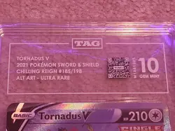 2021 Pokemon Chilling Reign Tornadus V Alt Alternate Art 185/198 TAG 10 Graded - Image 3