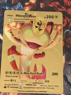 Pokemon Meowth VMAX SWSH005 Metal Promo Full Art Foil 2020 Sword & Shield - Image 1