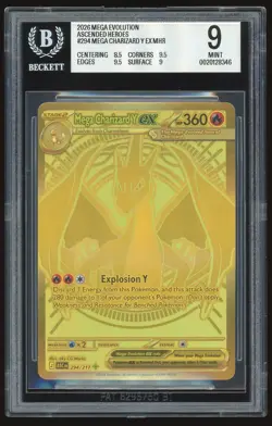 2026 Pokemon Mega Evolution Ascended Heroes #294 Mega Charizard Y Ex MHR BGS 9 - Image 1