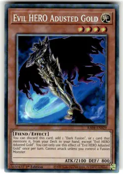 Evil HERO Adusted Gold 1st Edition Prismatic Ultimate Rare RA04-EN029 Yu-Gi-Oh! - Image 1