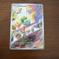 Pokemon TCG Bulbasaur Stellar Crown Illustration Card 143/142 Crease On Front - Image 1