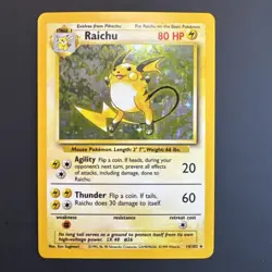 Pokemon TCG Raichu Rare Holo Card 14/102 in Great Condition NM - Image 1