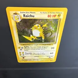 Pokemon TCG Raichu Rare Holo Card 14/102 in Great Condition NM - Image 3