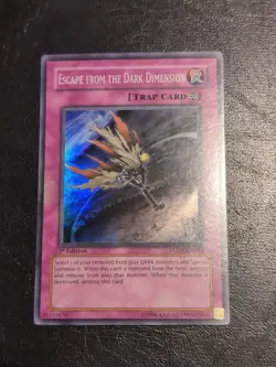 Yu-Gi-Oh SUPER RARE CARD ESCAPE FROM THE DARK DIMENSION PTDN-EN072 1ST NM/VLP - Image 1