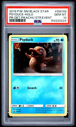 2019 POKEMON SM BLACK STAR PROMO #SM199 PSYDUCK-HOLO PSA 10 - Image 1