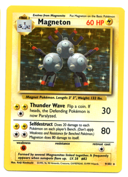 [MP] Pokemon Magneton Base Set Holo Rare 9/102 1999 - Image 1