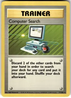 Computer Search 71/102 Base Set Unlimited Pokemon NM Fast Ship - Image 1