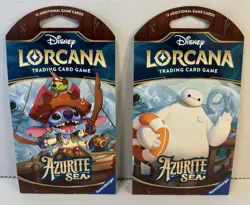 Lot of 2 Disney Lorcana Azurite Sea Booster Packs Trading Card Game NIP - Image 1