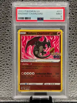 2022 Pokemon Radiant Charizard Pokemon Go 011/078 - PSA 9 MINT - Image 1