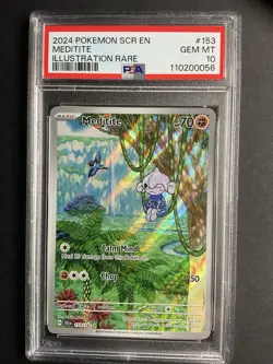 Meditite 153 PSA 10 2024 Pokemon SCR EN Illustration Rare - Image 1