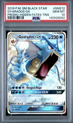 POKEMON SM BLACK STAR PROMO HIDDEN FATES TINS #SM212 GYARADOS GX PSA 10 New Cert - Image 1