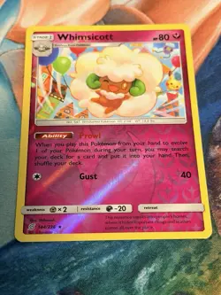 Pokemon TCG Whimsicott Rare Reverse Holo 144/236 SM Unified Minds 80 HP English - Image 1