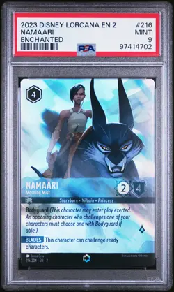 2023 DISNEY LORCANA EN 2-RISE OF THE FLOODBORN #216 NAMAARI - MORNING MIST PSA 9 - Image 1