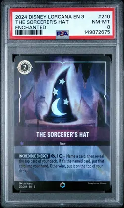 2024 DISNEY LORCANA EN 3-INTO THE INKLANDS ENCHANTED THE SORCERER'S HAT PSA 8 - Image 1
