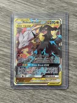 Pokemon Reshiram & Zekrom GX TAG TEAM Holo Ultra Rare Sm-Cosmic Eclipse 157/236 - Image 1