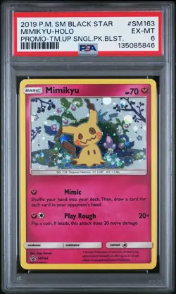 2019 POKEMON SM BLACK STAR PROMO TEAM UP SINGLE PACK BLISTERS MIMIKYU-HOLO PSA 6 - Image 1
