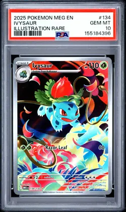 2025 POKEMON MEG EN-MEGA EVOLUTION ILLUSTRATION RARE #134 IVYSAUR PSA 10 - Image 1