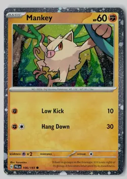 Mankey 106/193 Common Paldea Evolved Pokemon Cosmos Holo NM - Image 1