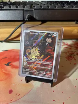 Pokemon TCG Team Rockets Meowth Card 203/182 Destined Rivals - Image 1