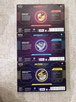 Pokemon TCG Flareon Jolteon Vaporeon VMax Premium Collection Set of 3 SEALED!! 820650851308 - Image 2