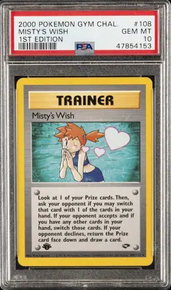 2000 POKEMON GYM CHALLENGE 1ST ED #108 MISTY'S WISH PSA 10 - Image 1