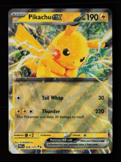 Pikachu ex 028/131 Double Rare Prismatic Evolutions Pokemon Cards - Image 1