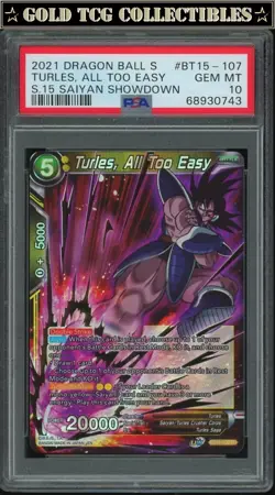 PSA 10 ⭐ Turles All Too Easy SR Saiyan Showdown Card DBS DBZ Z Heroes - Image 1