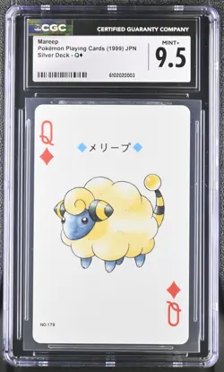 Mareep Queen of Diamonds Silver Deck Pokemon Playing Cards Jpn CGC 9.5 Mint+ - Image 1