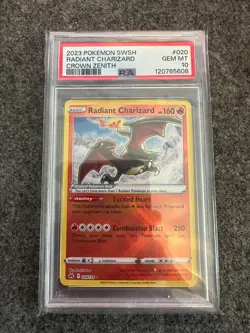 Pokemon TCG Radiant Charizard Crown Zenith Holo Card 020/159 PSA 10 - Image 1