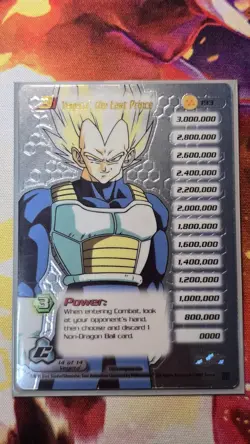 Vegeta The Last Prince Limited Foil Rare DBZ Score CCG Score Card Dragon Ball Z - Image 1